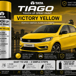 Tata Tiago Victory Yellow Touch Up Spray Paint – OEM Color Match | LIHA Aerosols 500ml