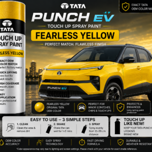 Tata Punch EV Fearless Yellow Touch Up Spray Paint – OEM Color Match | LIHA Aerosols 500ml